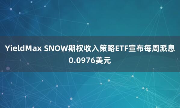 YieldMax SNOW期权收入策略ETF宣布每周派息0.0976美元