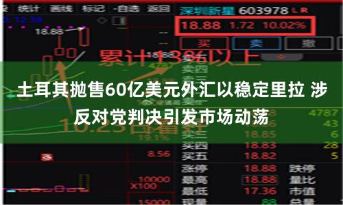 土耳其抛售60亿美元外汇以稳定里拉 涉反对党判决引发市场动荡