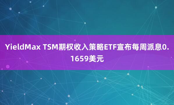 YieldMax TSM期权收入策略ETF宣布每周派息0.1659美元